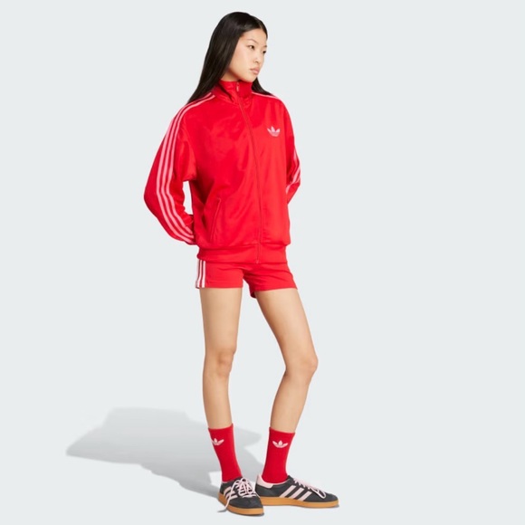 NWT! Adidas Adicolor Classic Firebird Loose Track Jacket - Red and Pink, XXS - Picture 2 of 7